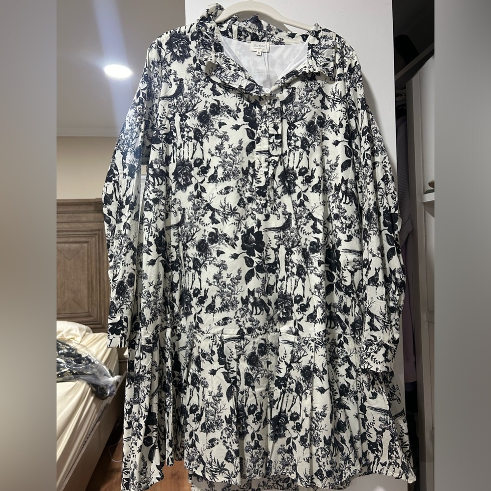 Black and White animal pattern dress